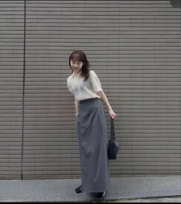 geeong 스트라이프 스커트 블랙 M