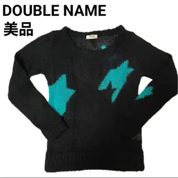 [ 새상품급 ] 더블 네임 뉘앙스 패턴 모헤어 니트 스웨터 블랙