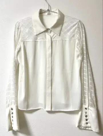 Darich 시어 체크 콤비 블라우스