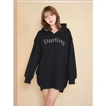 다리치 체크 Darling 후디 블랙