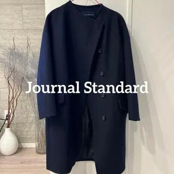 Journal Standard 네이비 노카라 체스터 코트 36