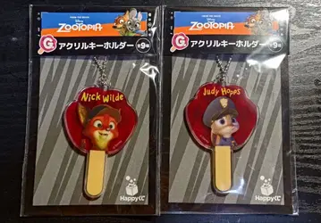 주토피아 Happy 복권 아크릴 키링 닉 주디 유년기 세트