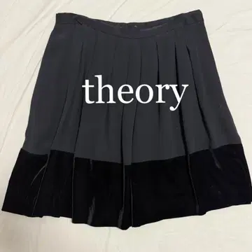 띠어리 미니 스커트 블랙 벨로아 x 레이온