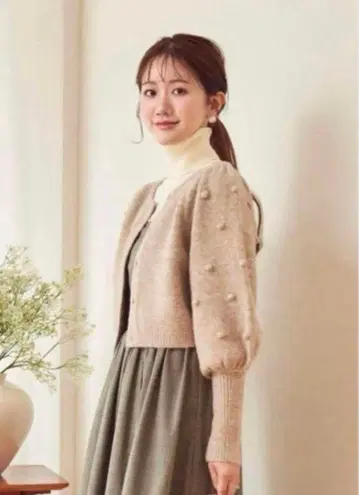 메종 쉘 폼폼 푸들 니트 가디건