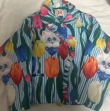 tntntutu 텐츠 새끼 고양이와 튤립 숏 다운 자켓