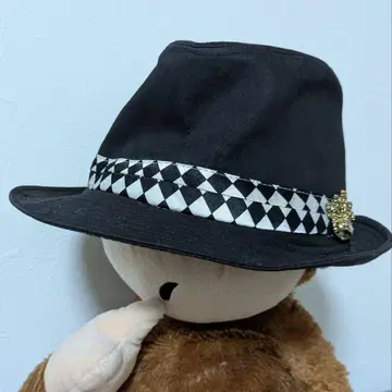 VEHICLE 페도라햇 블랙 체크 무늬