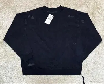 [택 포함 미사용] ZARA 지퍼 데님 스웨트 셔츠 XL USED 가공