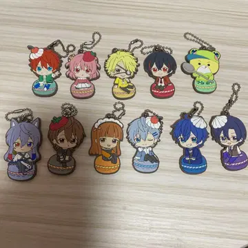 컬러풀 피치 마카롱 러버 키링