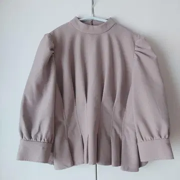 EmiriaWiz 퍼프 슬리브 페플럼 조절 상의 핑크 베이지