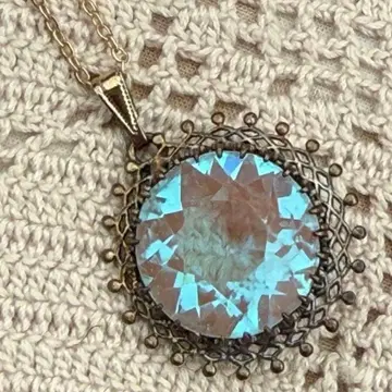 앤티크 사피렛 펜던트 헤드 라운드 대형 특대형