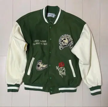 A'GEM/9 x .kom 메이드 익스트림 백 크로스 그래픽 바시티 자켓