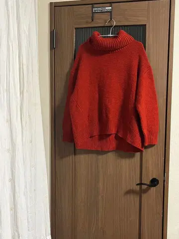 터틀넥 여성용 빨간색 니트 크리스마스