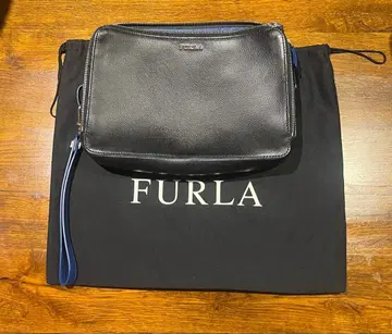 FURLA 블랙 가죽 클러치백