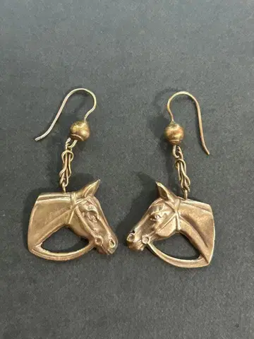 영국 앤티크 귀걸이 말 9ct