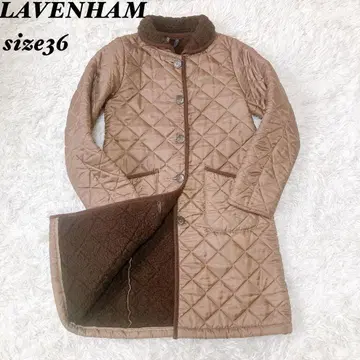 [] 라벤햄 보아 안감 퀼팅 코트 브라운 size36 무료배송
