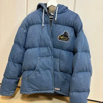 엑스라지 XLARGE 인디고 패딩 자켓 데님 후드 로고