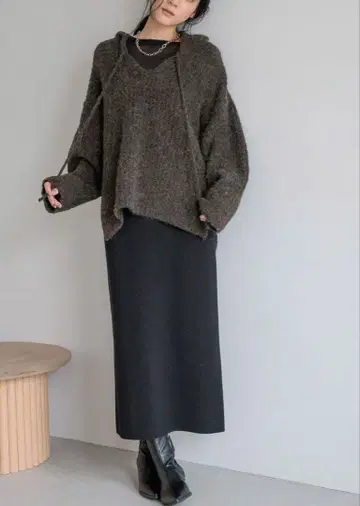 LOWRYSFARM 후드 니트 풀오버 미사용 택 포함