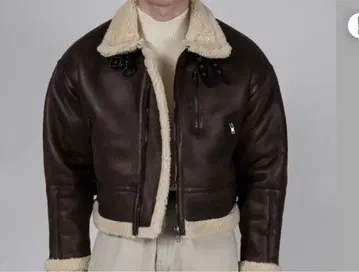 다크 브라운 가죽 퍼 자켓