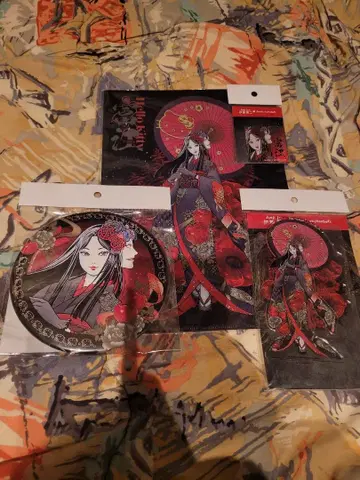 기모노 토미에 아크릴 스탠드 클리어 파일 스티커 BIG 캔뱃지 4종 세트