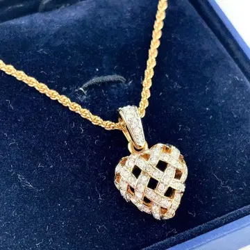 스와로브스키 목걸이 하트 큐빅 바이컬러