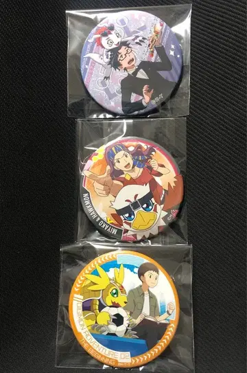 귀중 디지몬 사이좋은 캔뱃지 3종 세트
