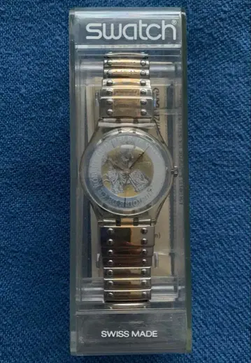 swatch 손목시계 아날로그 실버 골드