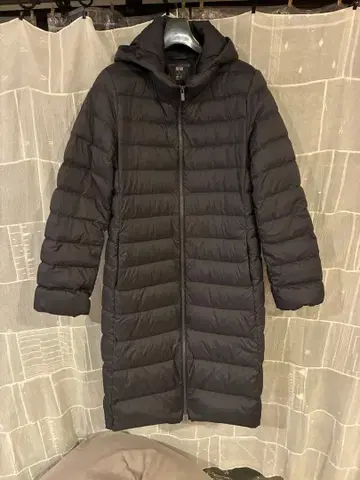 UNIQLO 울트라 라이트 다운 후드 부착 블랙 롱