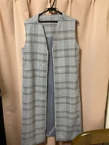 [새상품] 타치바나 TACHIBANA 체크 무늬 롱베스트