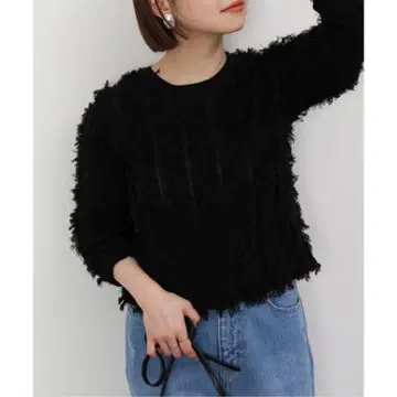 슬로브 이에나 프린지 니트 풀오버 니트 스웨터 티셔츠