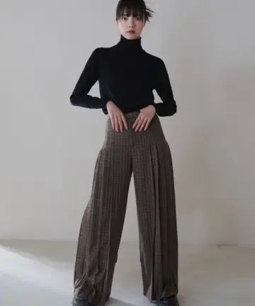 uenui 2WAY 체크 와이드 팬츠 M 사이즈