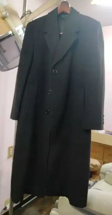 다크 그레이 체스터 코트 울 혼방