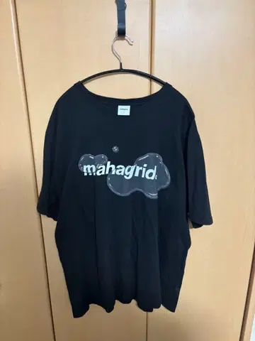 mahargrid 블랙 오버 사이즈 T셔츠
