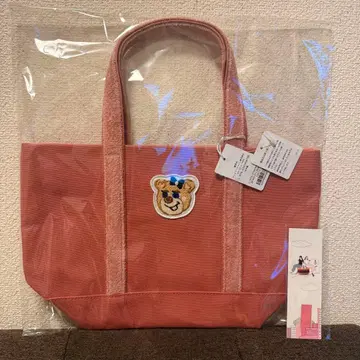 새상품 올드테디걸 와펜 토트백 핑크 소