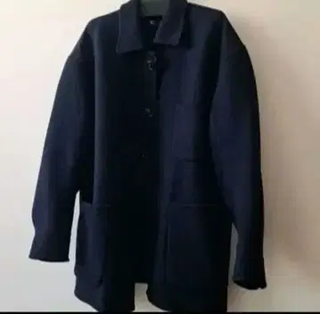 네이비 울 혼방 코트 M 사이즈