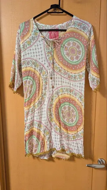 ROUROU 에스닉 5부 소매 튜닉