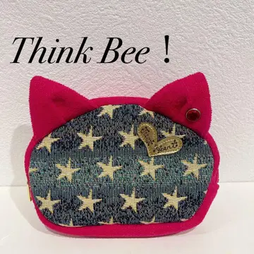 씽크비 Think Bee! 별 패턴 고양이 귀 파우치 고양이 핑크