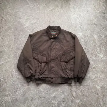 CARAVACH 짧은 기장 스웨이드 가죽 스윙탑 해링턴 충전솜