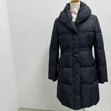 언타이틀 블랙 다운 코트 여배우 옷깃 숄카라 볼륨 넥