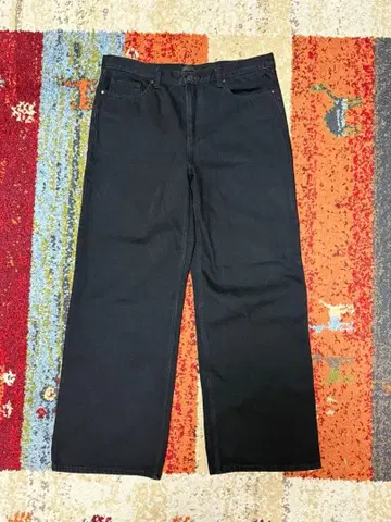 UNIQLO JEANS 블랙 와이드 청바지