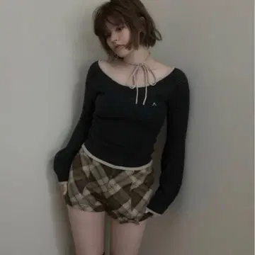 andmary Milly 크로셰 니트 탑 블랙