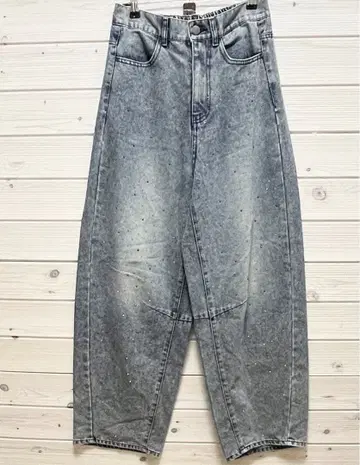 와이드 데님 라이트 블루 라메 믹스