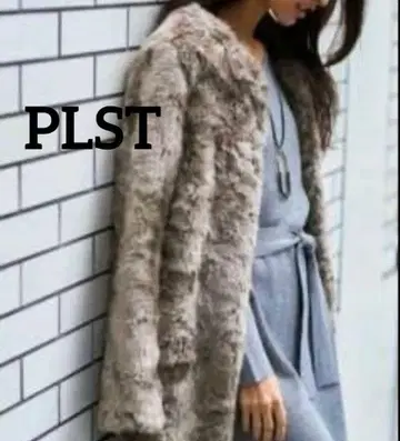 PLST 택 포함 미사용 에코 퍼 자켓 노카라 퍼 아우터 S