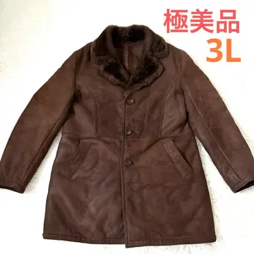 컨디션 최상 무스탕 스페인산 램 가죽 자켓 양가죽 52 3L 브라운