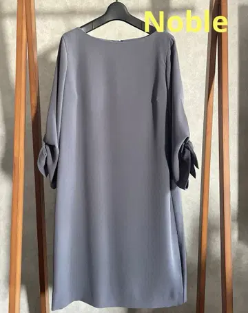 noble 7부 소매 보트넥 원피스