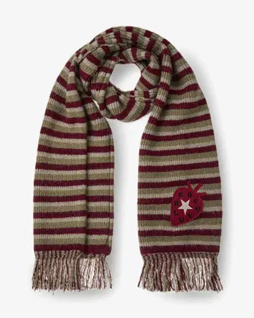 AEAE 공식 머플러 버건디 스트라이프 빨간색