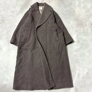 새상품급 이에나 라 부르클 알파카 샤기 오버코트 맥시 길이 브라운