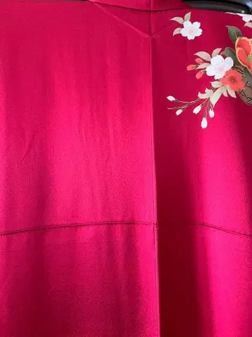 빨간색 후리소데 꽃무늬 학 문양 톨 사이즈