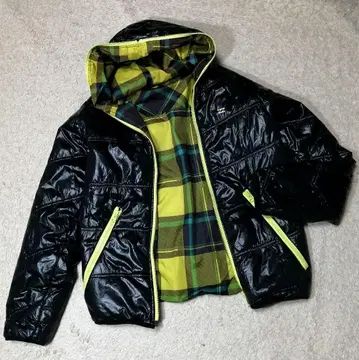 빌라봉 리버서블 나일론 자켓 레트로 체크 M 블랙