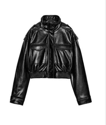 ZARA 스트랩 페이크 가죽 자켓 M 아우터 자켓