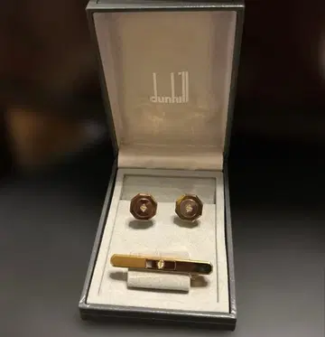 [ 단종품 ] 던힐 금은 콤비 넥타이핀 커프스 세트